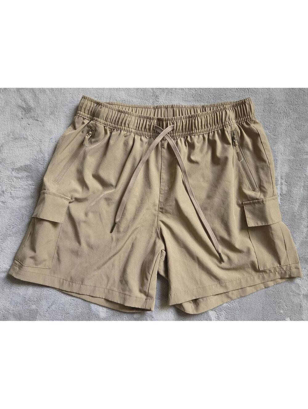 Willit Women's Beige Cargo Shorts with Drawstring Waist Size M